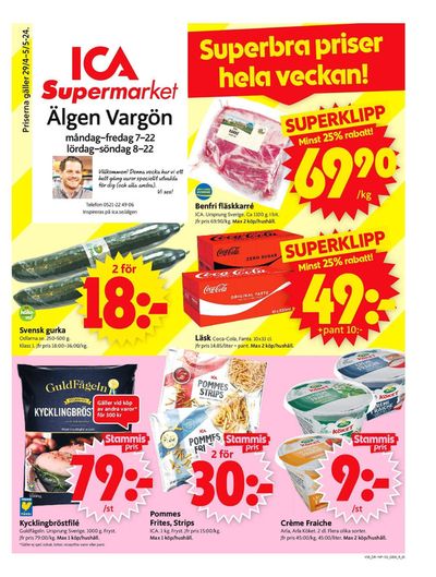 Erbjudanden av Matbutiker i Vänersborg | ICA Supermarket Erbjudanden de ICA Supermarket | 2024-04-29 - 2024-05-05