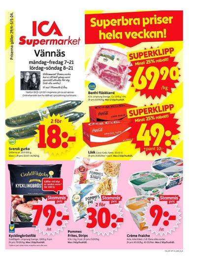 ICA Supermarket-katalog i Vännäs | ICA Supermarket Erbjudanden | 2024-04-29 - 2024-05-05
