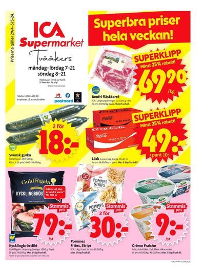 ICA Supermarket-katalog i Träslövsläge | ICA Supermarket Erbjudanden | 2024-04-29 - 2024-05-05