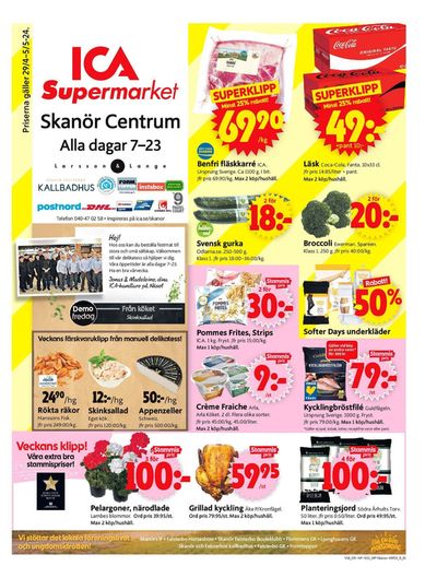 Erbjudanden av Matbutiker i Höllviken | ICA Supermarket Erbjudanden de ICA Supermarket | 2024-04-29 - 2024-05-05