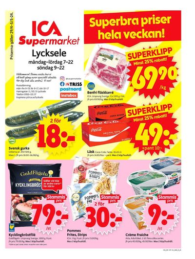 Erbjudanden av Matbutiker i Lycksele | ICA Supermarket Erbjudanden de ICA Supermarket | 2024-04-29 - 2024-05-05