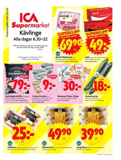 Erbjudanden av Matbutiker i Kävlinge | ICA Supermarket Erbjudanden de ICA Supermarket | 2024-04-29 - 2024-05-05