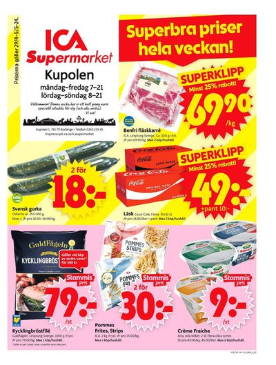 ICA Supermarket-katalog i Fjäkelmyra och Åby | ICA Supermarket Erbjudanden | 2024-04-29 - 2024-05-05