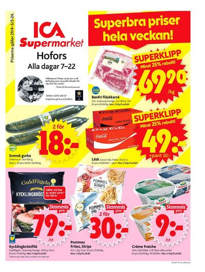 Erbjudanden av Matbutiker i Hofors | ICA Supermarket Erbjudanden de ICA Supermarket | 2024-04-29 - 2024-05-05