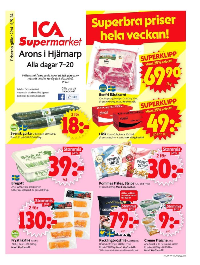 ICA Supermarket-katalog i Hjärnarp | ICA Supermarket Erbjudanden | 2024-04-29 - 2024-05-05