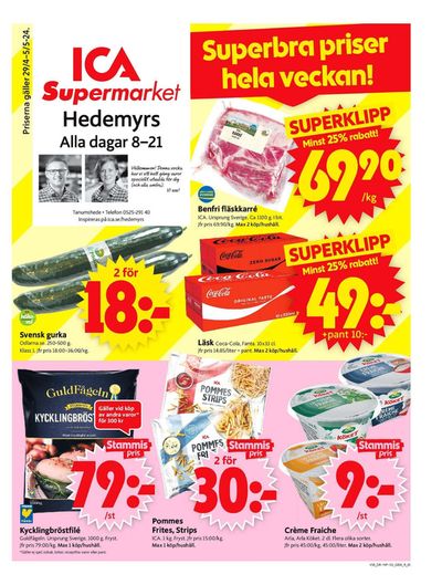 Erbjudanden av Matbutiker i Tanumshede | ICA Supermarket Erbjudanden de ICA Supermarket | 2024-04-29 - 2024-05-05
