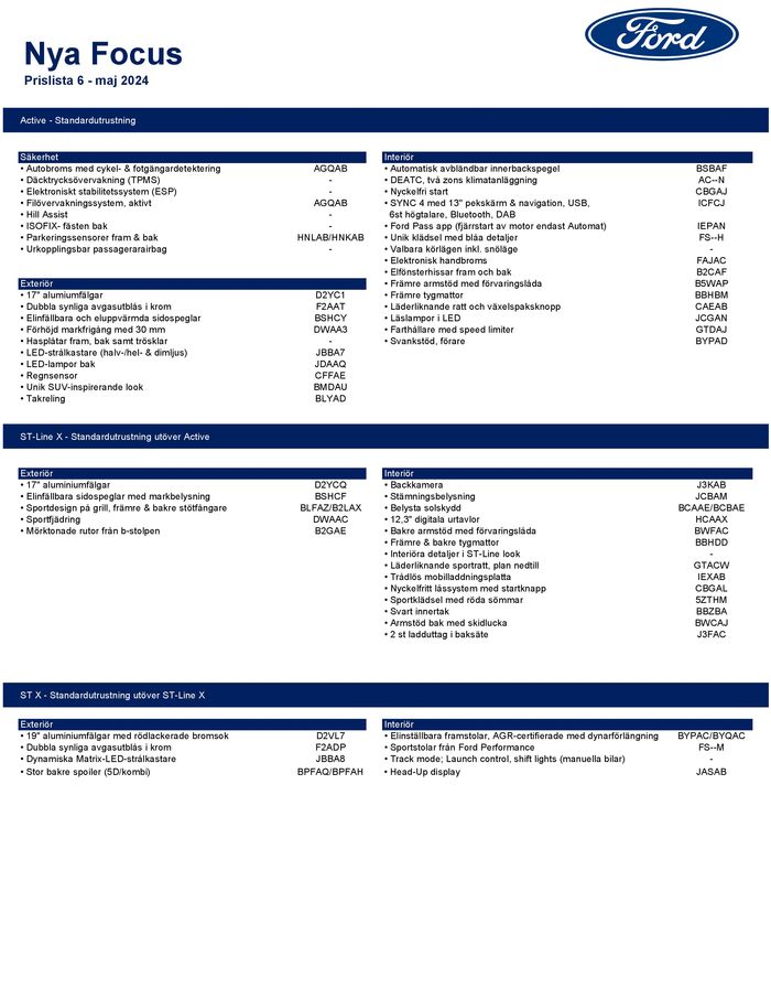 Ford-katalog i Kista | Ford Rekprislista Focus | 2024-05-04 - 2024-05-18
