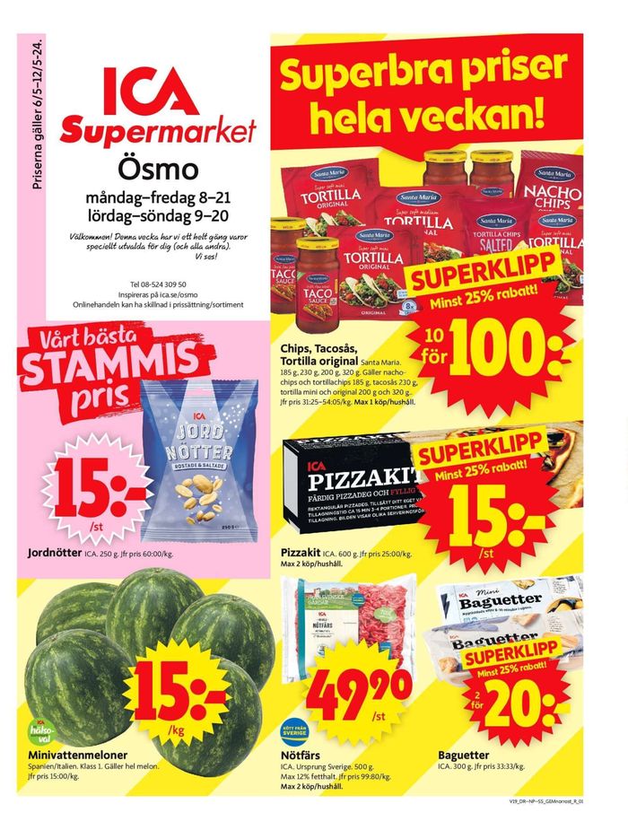 ICA Supermarket-katalog i Ösmo | ICA Supermarket Erbjudanden | 2024-05-06 - 2024-05-12