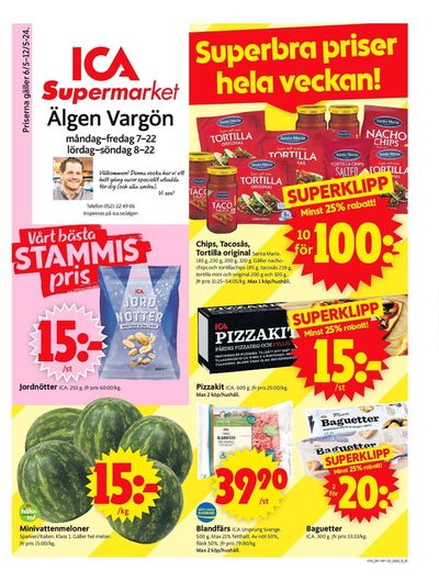 ICA Supermarket-katalog i Vargön | ICA Supermarket Erbjudanden | 2024-05-06 - 2024-05-12
