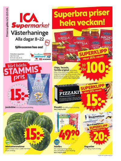 Erbjudanden av Matbutiker i Västerhaninge | ICA Supermarket Erbjudanden de ICA Supermarket | 2024-05-06 - 2024-05-12