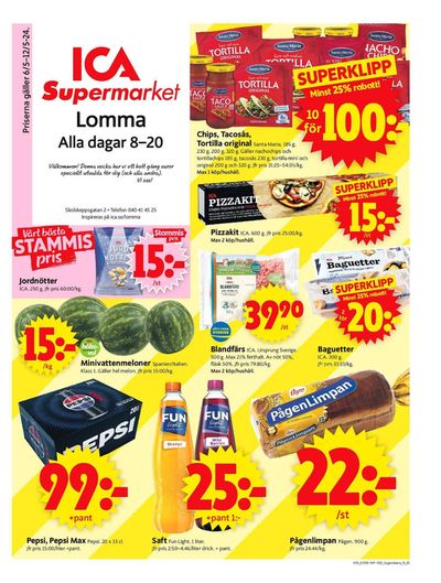 Erbjudanden av Matbutiker i Lomma | ICA Supermarket Erbjudanden de ICA Supermarket | 2024-05-06 - 2024-05-12