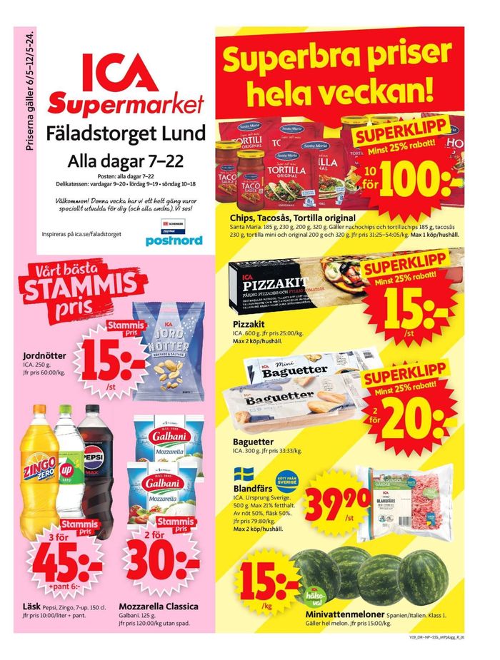 ICA Supermarket-katalog i Lund (Skåne) | ICA Supermarket Erbjudanden | 2024-05-06 - 2024-05-12