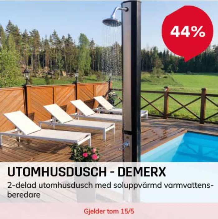 Byggmax-katalog i Kungälv | Hasta 44% utomhusdusch - demex ! | 2024-05-08 - 2024-05-15