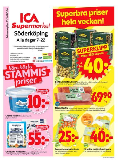 ICA Supermarket-katalog i Söderköping | ICA Supermarket Erbjudanden | 2024-05-11 - 2024-05-25