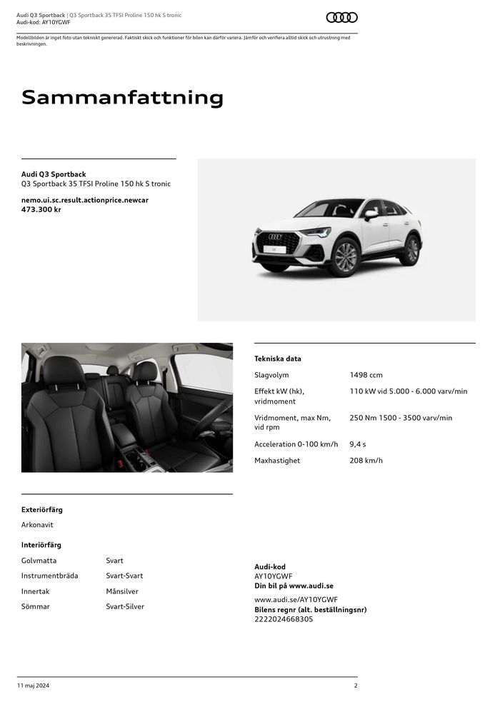 Audi-katalog i Halmstad | Audi Q3 Sportback | 2024-05-11 - 2025-05-11