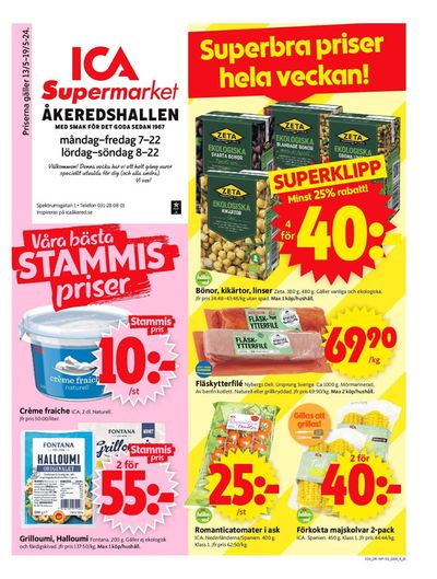 Erbjudanden av Matbutiker i Billdal | ICA Supermarket Erbjudanden de ICA Supermarket | 2024-05-13 - 2024-05-19