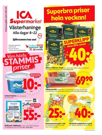 Erbjudanden av Matbutiker i Jordbro | ICA Supermarket Erbjudanden de ICA Supermarket | 2024-05-13 - 2024-05-19