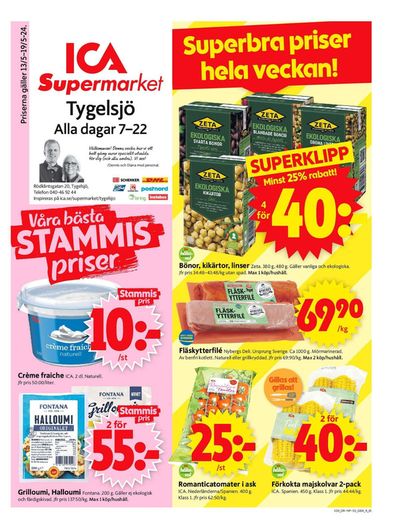 ICA Supermarket-katalog i Västra Klagstorp | ICA Supermarket Erbjudanden | 2024-05-13 - 2024-05-19
