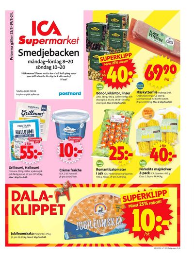 Erbjudanden av Matbutiker i Smedjebacken | ICA Supermarket Erbjudanden de ICA Supermarket | 2024-05-13 - 2024-05-19