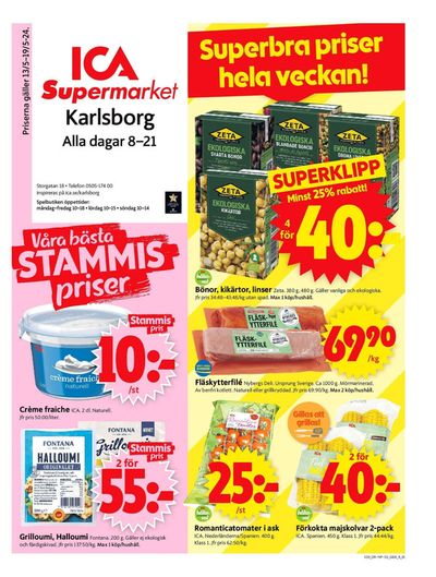 ICA Supermarket-katalog i Karlsborg (Västra Götaland) | ICA Supermarket Erbjudanden | 2024-05-13 - 2024-05-19