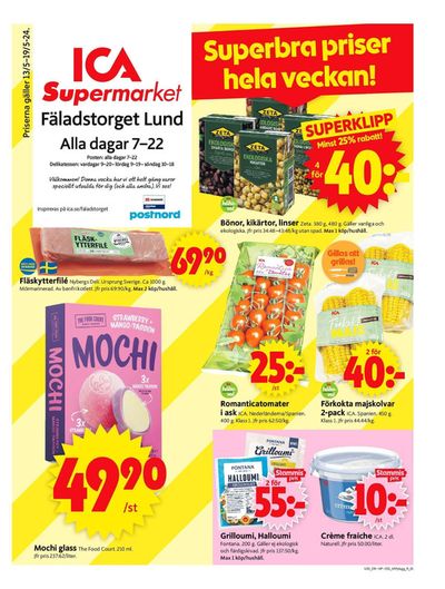 Erbjudanden av Matbutiker i Östra Odarslöv | ICA Supermarket Erbjudanden de ICA Supermarket | 2024-05-13 - 2024-05-19