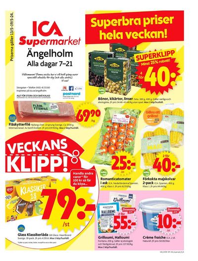 Erbjudanden av Matbutiker i Ängelholm | ICA Supermarket Erbjudanden de ICA Supermarket | 2024-05-13 - 2024-05-19
