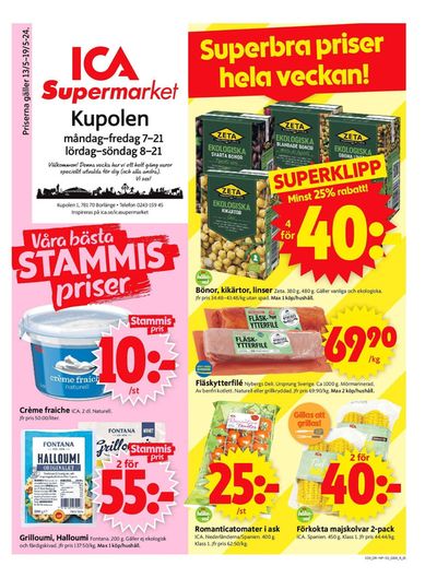 ICA Supermarket-katalog i Fjäkelmyra och Åby | ICA Supermarket Erbjudanden | 2024-05-13 - 2024-05-19