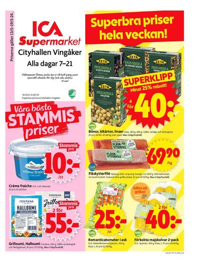 Erbjudanden av Matbutiker i Vingåker | ICA Supermarket Erbjudanden de ICA Supermarket | 2024-05-13 - 2024-05-19