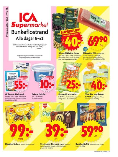Erbjudanden av Matbutiker i Bunkeflostrand | ICA Supermarket Erbjudanden de ICA Supermarket | 2024-05-13 - 2024-05-19