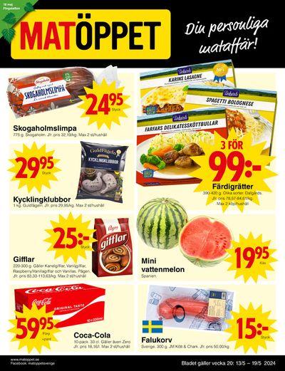Erbjudanden av Matbutiker i Västerås | Matöppet Veckans DR-blad de Matöppet | 2024-05-13 - 2024-05-19