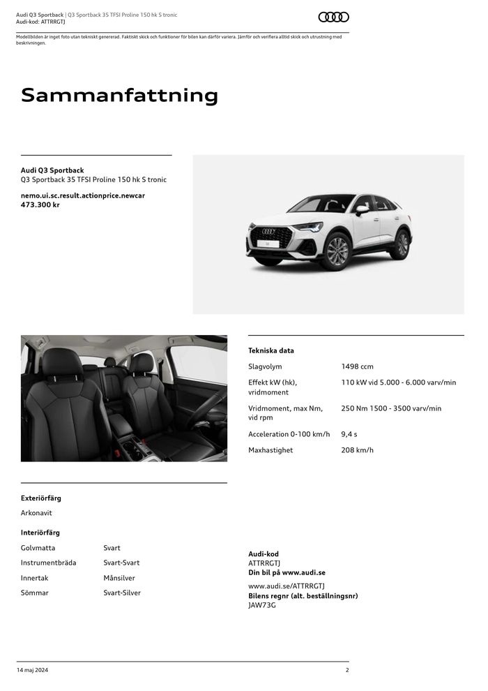 Audi-katalog i Kristianstad | Audi Q3 Sportback | 2024-05-14 - 2025-05-14
