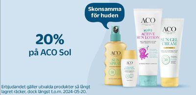 Erbjudanden av Apotek och Hälsa i Bjurholm | 20% på ACO Sol ! de Apotea | 2024-05-17 - 2024-05-20