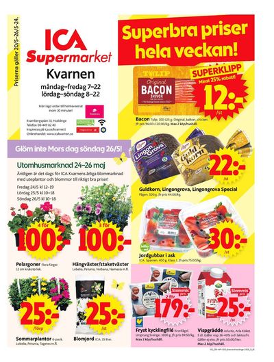 Erbjudanden av Matbutiker i Huddinge | ICA Supermarket Erbjudanden de ICA Supermarket | 2024-05-20 - 2024-05-26