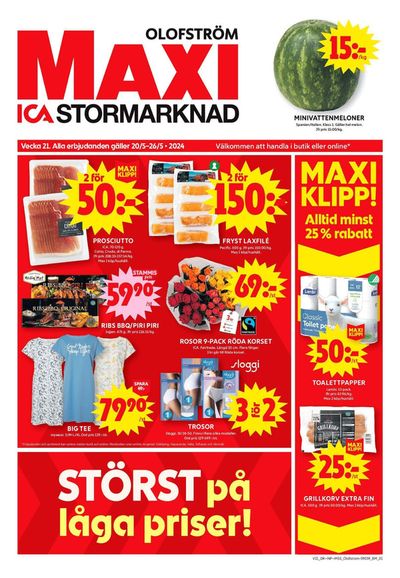 Erbjudanden av Matbutiker i Olofström | ICA Maxi Erbjudanden de ICA Maxi | 2024-05-20 - 2024-05-26