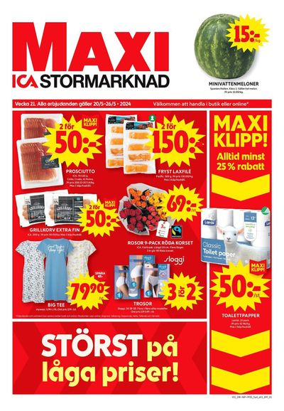 Erbjudanden av Matbutiker i Hishult | ICA Maxi Erbjudanden de ICA Maxi | 2024-05-20 - 2024-05-26