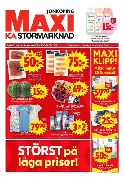 Erbjudanden av Matbutiker i Taberg | ICA Maxi Erbjudanden de ICA Maxi | 2024-05-20 - 2024-05-26