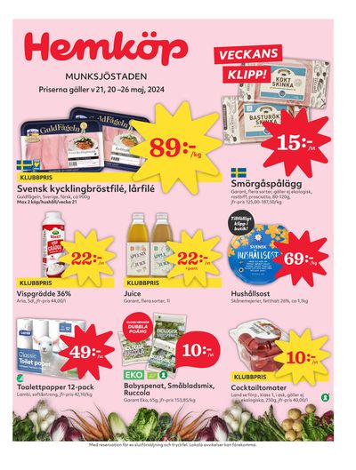 Erbjudanden av Matbutiker i Taberg | Hemköp Erbjudanden de Hemköp | 2024-05-20 - 2024-05-26