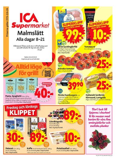 ICA Supermarket-katalog i Malmslätt | ICA Supermarket Erbjudanden | 2024-05-27 - 2024-06-02