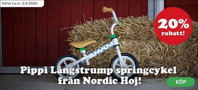 Erbjudanden av Leksaker och Barn i Skellefteå | 20% rabatt! Pippi Långstrump springcykel från Nordic Hoj! de Stor & Liten | 2024-05-30 - 2024-06-02