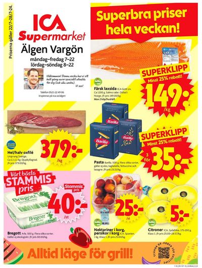 ICA Supermarket-katalog i Vänersborg | Exklusiva deals och fynd | 2024-07-22 - 2024-07-28