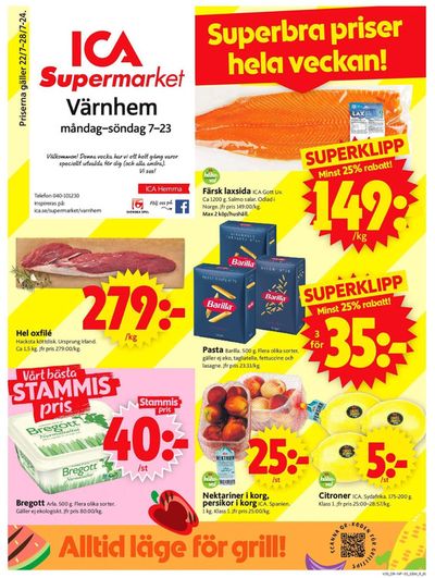 ICA Supermarket-katalog i Malmö | Våra bästa erbjudanden för dig | 2024-07-22 - 2024-07-28