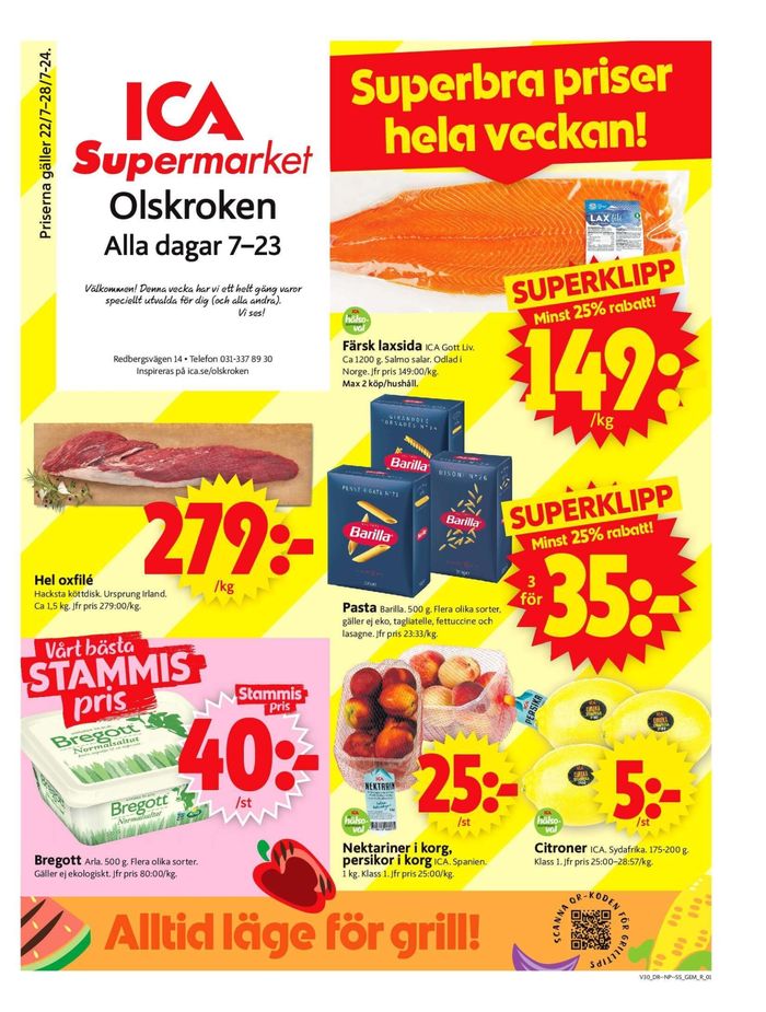 ICA Supermarket-katalog i Göteborg | Top-deals och rabatter | 2024-07-22 - 2024-07-28