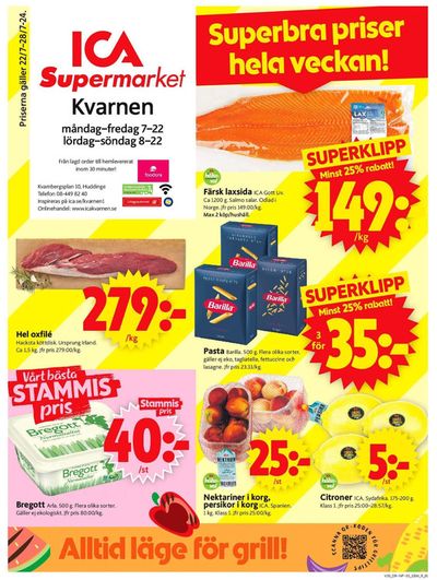 ICA Supermarket-katalog i Huddinge | Stort urval av erbjudanden | 2024-07-22 - 2024-07-28