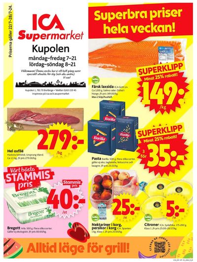 ICA Supermarket-katalog i Borlänge | Aktuella deals och erbjudanden | 2024-07-22 - 2024-07-28
