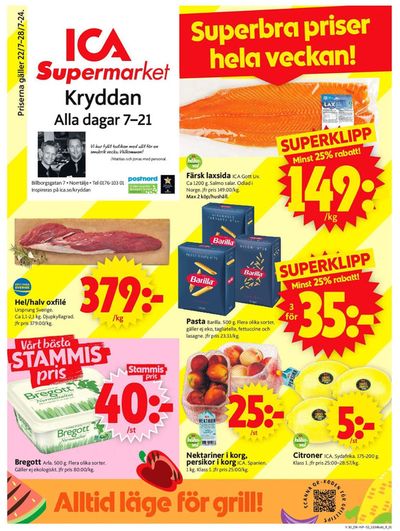 ICA Supermarket-katalog i Norrtälje | Fantastiskt erbjudande för fyndjägare | 2024-07-22 - 2024-07-28