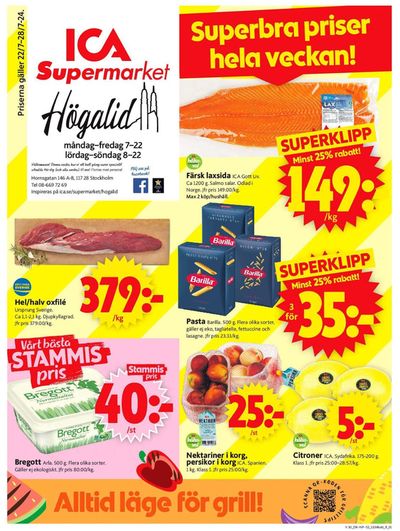 ICA Supermarket-katalog i Stockholm | Fantastiskt erbjudande för fyndjägare | 2024-07-22 - 2024-07-28