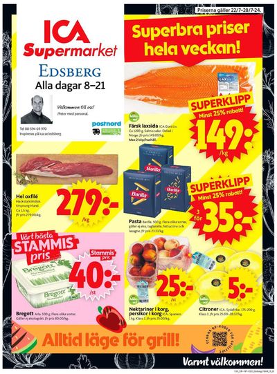 ICA Supermarket-katalog i Sollentuna | Våra bästa deals för dig | 2024-07-22 - 2024-07-28