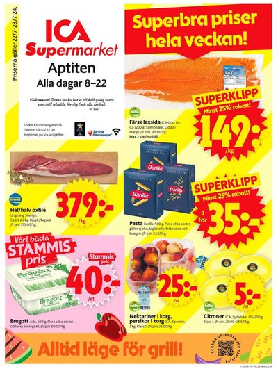 ICA Supermarket-katalog i Stockholm | Aktuella deals och erbjudanden | 2024-07-22 - 2024-07-28