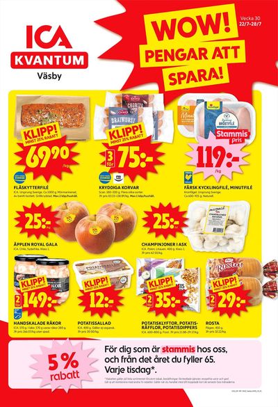 Erbjudanden av Matbutiker i Upplands Väsby | Top-deals för alla kunder de ICA Kvantum | 2024-07-22 - 2024-07-28