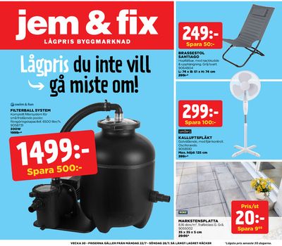 Erbjudanden av Bygg och Trädgård i Linköping | Jem&Fix reklamblad de Jem&Fix | 2024-07-21 - 2024-07-28